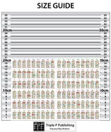 Jam Packed Ukulele Chord Chart against a size guide.