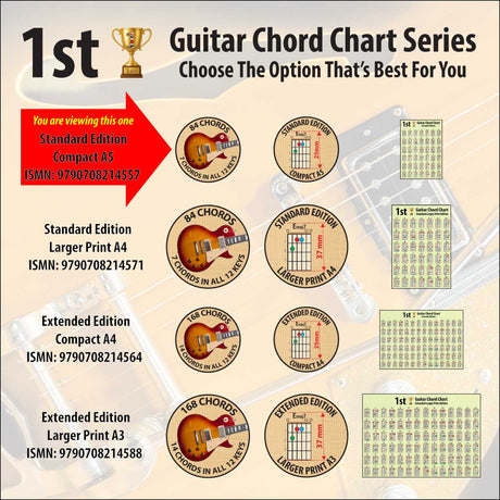 Comparison chart, showing the differences between the 4 chord charts options available