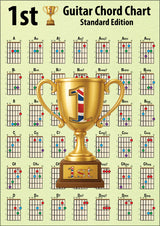 First side of the chord chart, with a latge gold cup in the centre