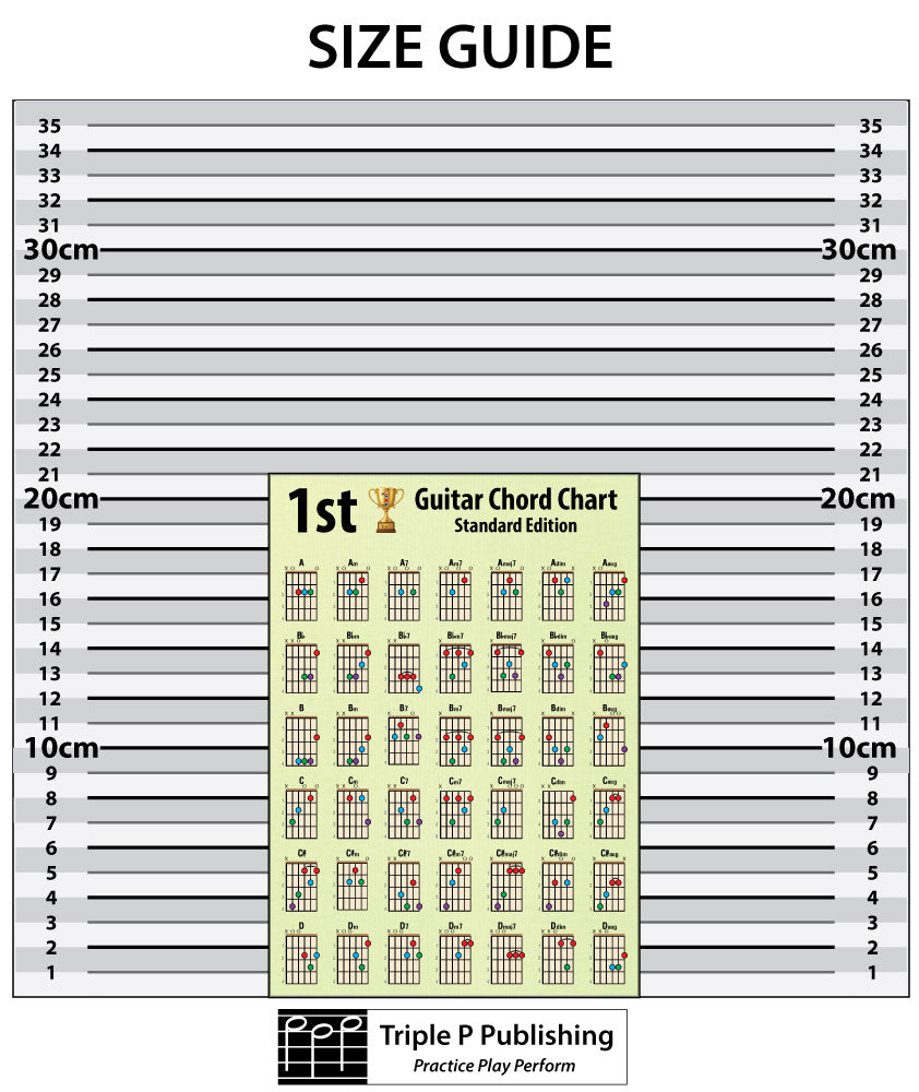 Chord chart sitting on a size chart