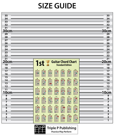 Chord chart sitting on a size chart