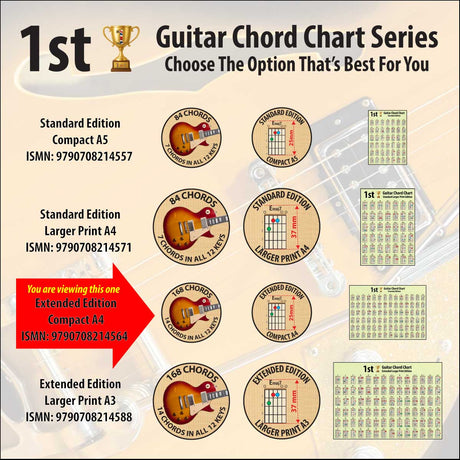 Comparison chart, showing the differences between the 4 chord charts options available