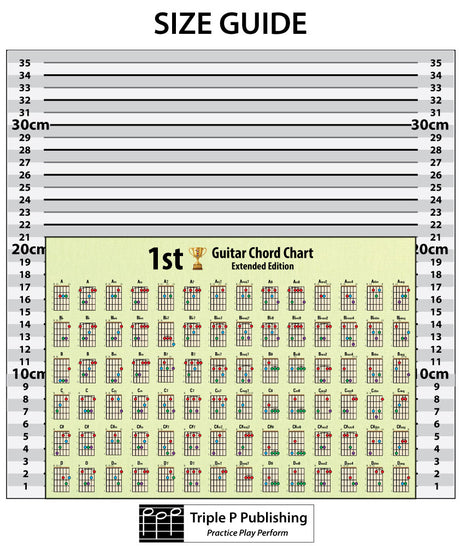 Chord chart sitting on a size chart