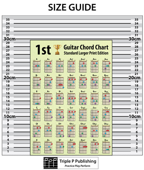 Chord chart sitting on a size chart