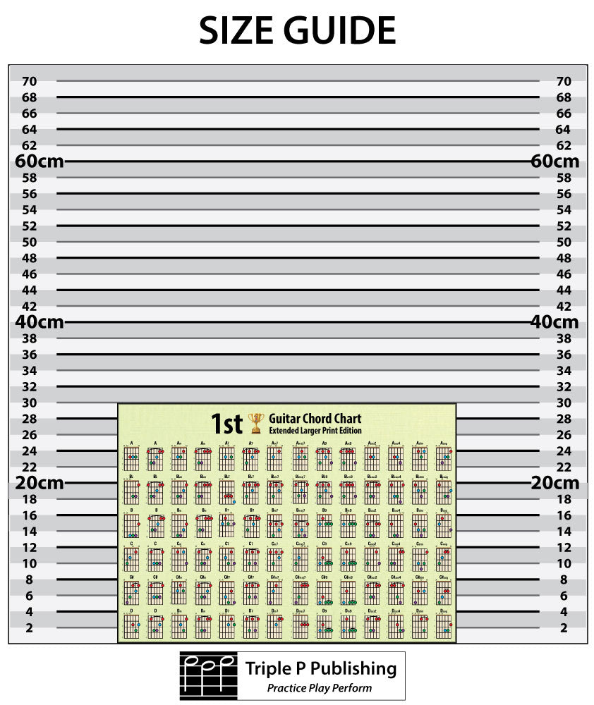 Chord chart sitting on a size chart
