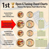 Comparison chart, showing the differences between the 4 chord charts options available