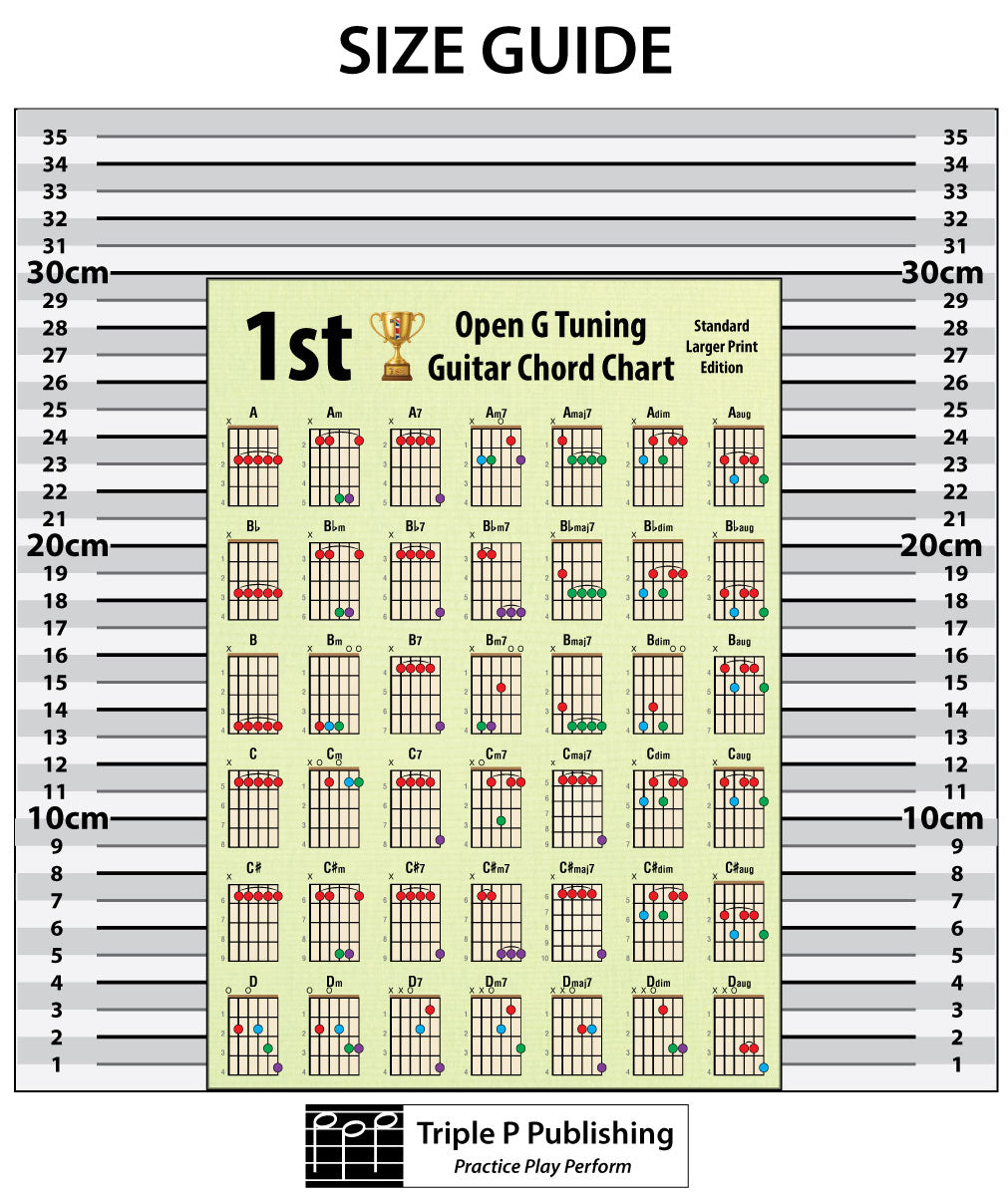 Chord chart sitting on a size chart