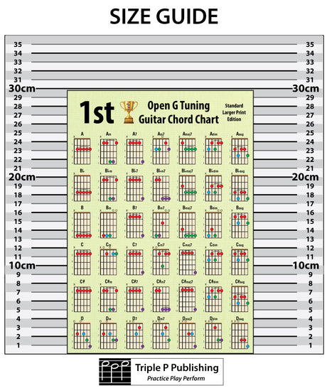 Chord chart sitting on a size chart