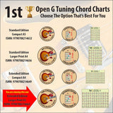 Comparison chart, showing the differences between the 4 chord charts options available