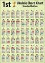 Front side of chord chart showing 6 rows of 9 chords