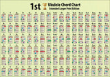 Front side of chord chart showing 6 rows of 17 chords