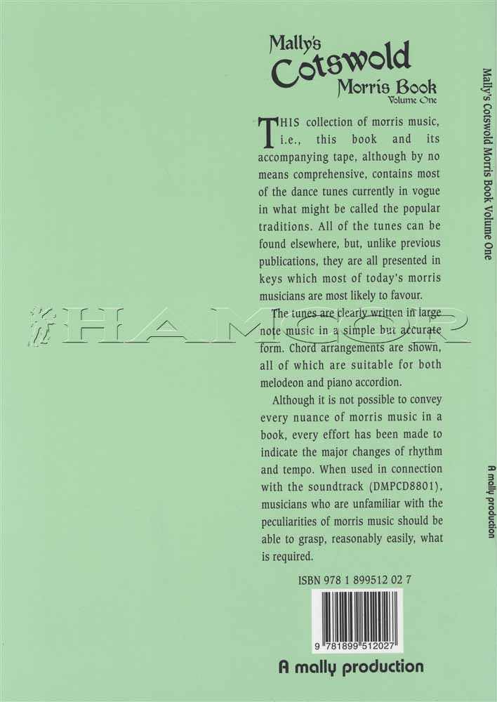 back cover of Mally's Cotswold Morris Book Volume 1