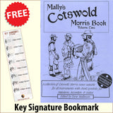 front cover of Mally's Cotswold Morris Book Volume 2 together with free Treble Clef bookmark