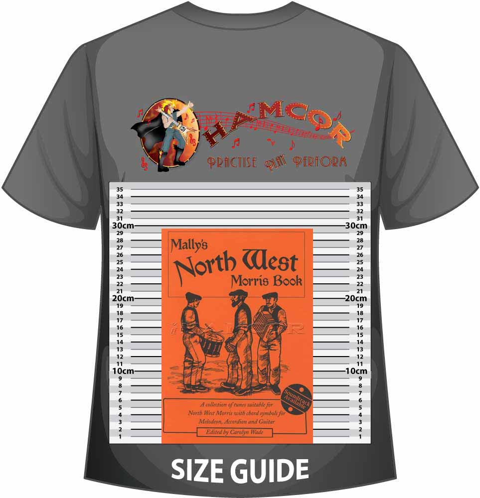 front cover of Mally's North West Morris Book on a size guide