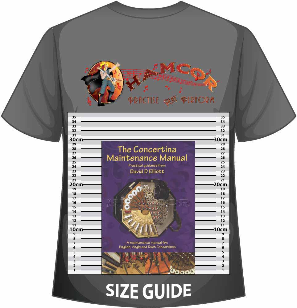 front cover of The Concertina Maintenance Manual on a size guide