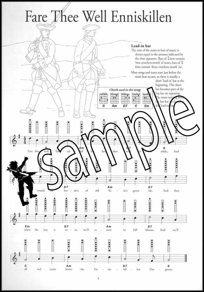 1st sample page from Instant Tin Whistle Irish Book Only