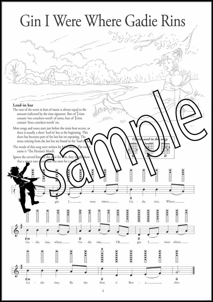 1st sample page from Instant Tin Whistle Scottish Book Only