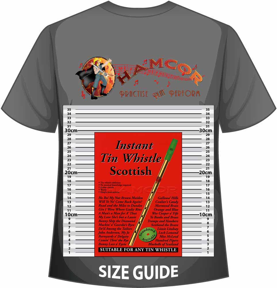 front cover of Instant Tin Whistle Scottish Book Only on a size guide