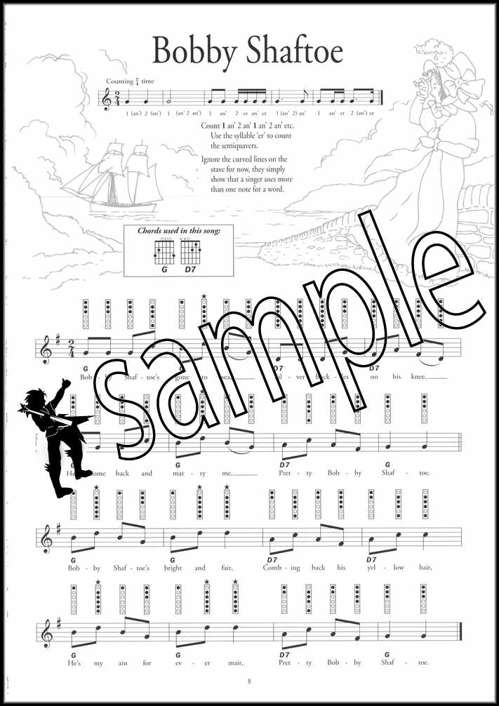 1st sample page from Instant Tin Whistle Folk Book Only