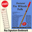 front cover of Instant Tin Whistle Folk Book Only together with free Treble Clef bookmark