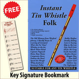 front cover of Instant Tin Whistle Folk Book Only together with free Treble Clef bookmark