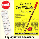 front cover of Instant Tin Whistle Popular Book Only together with free Treble Clef bookmark