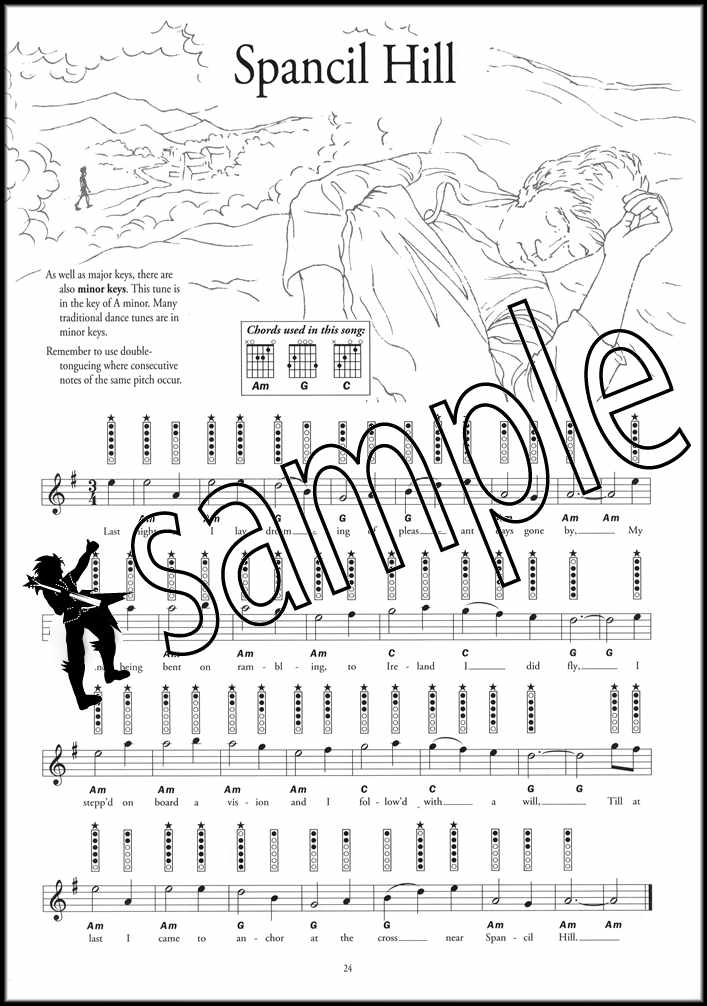 3rd sample page from Instant Tin Whistle Irish Book/CD