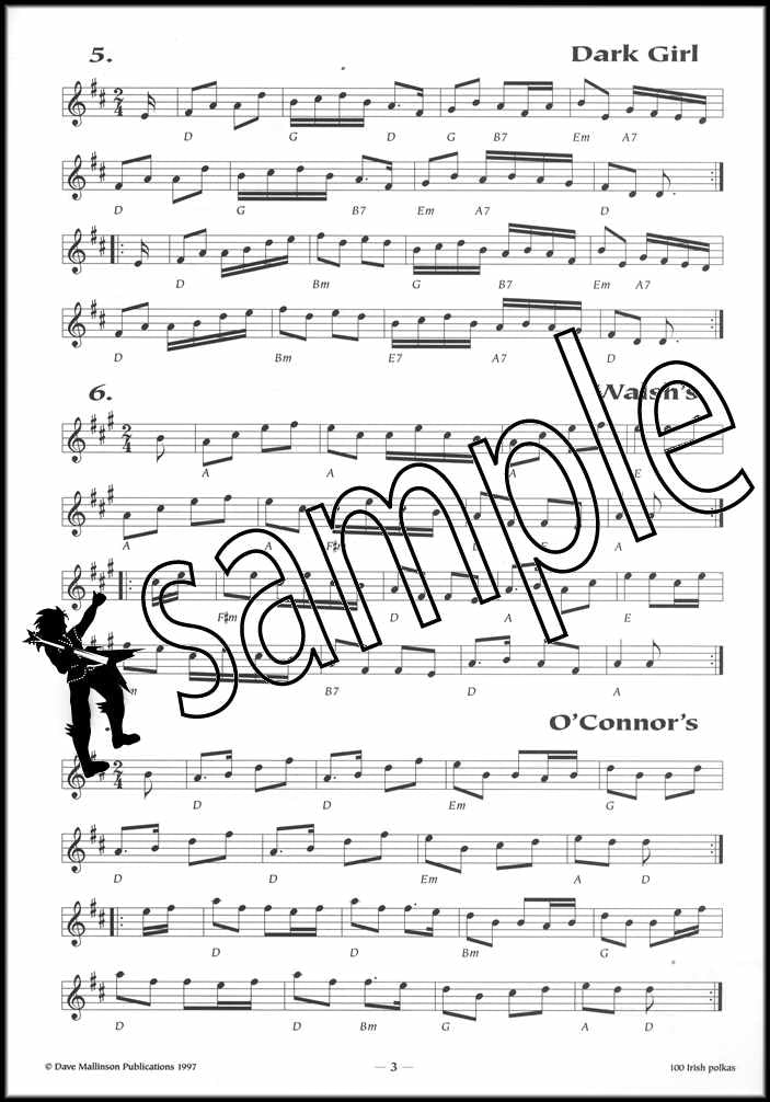 1st sample page from 100 Irish Polkas Music Book