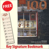 front cover of 100 Irish Polkas Music Book together with free Treble Clef bookmark