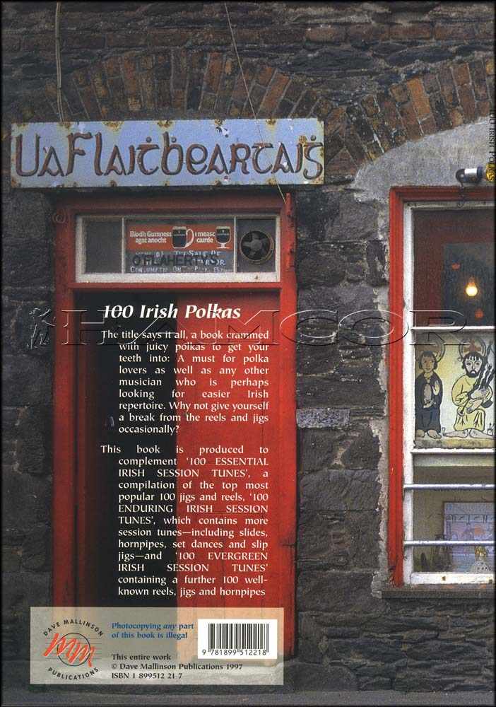 back cover of 100 Irish Polkas Music Book