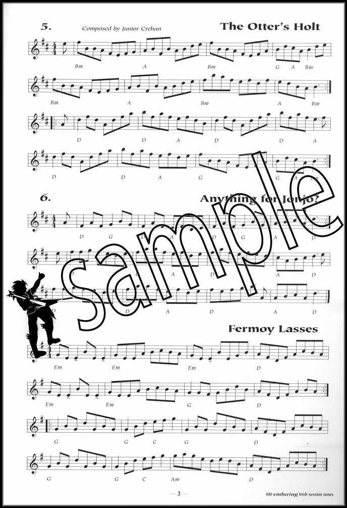 1st sample page from 100 Enduring Irish Session Tunes Music Book