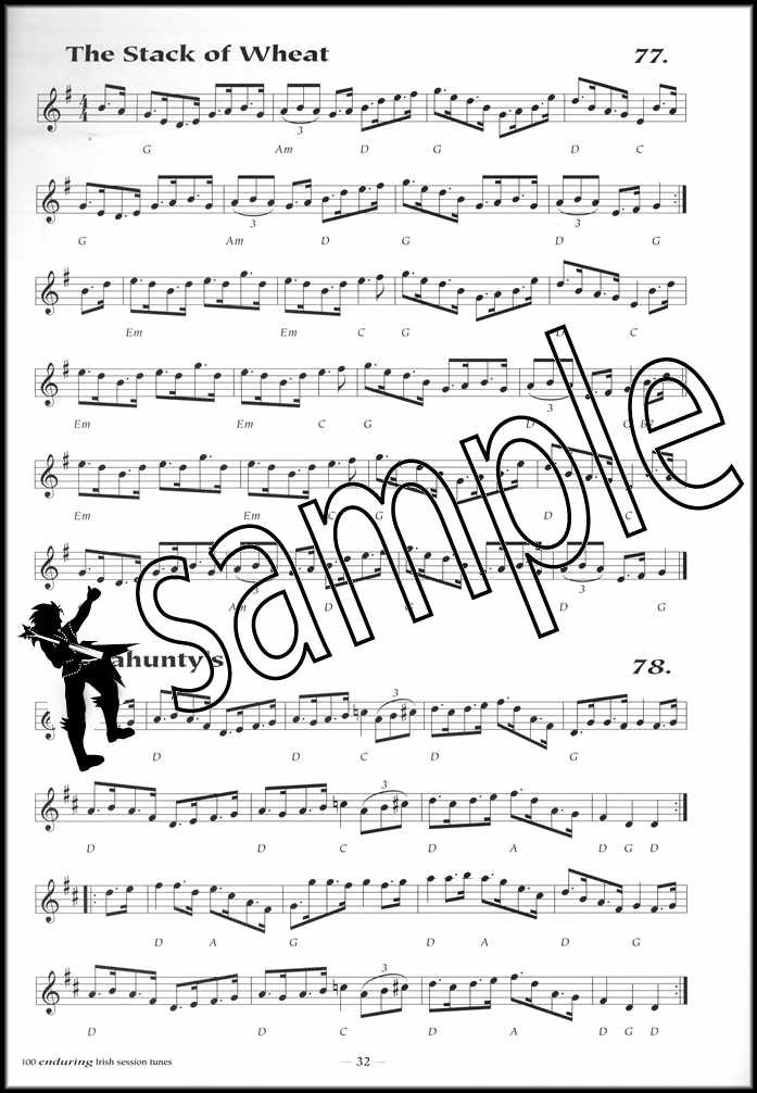 3rd sample page from 100 Enduring Irish Session Tunes Music Book