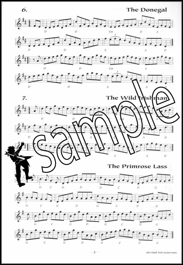 1st sample page from 100 Vital Irish Session Tunes Music Book