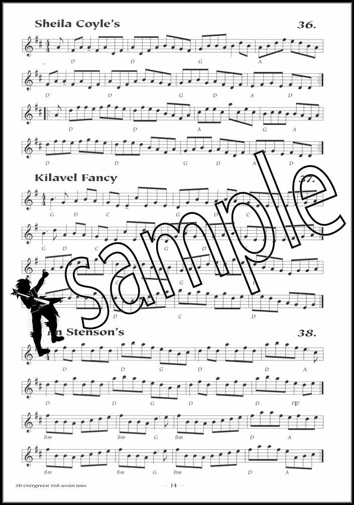2nd sample page from 100 Evergreen Irish Session Tunes Music Book