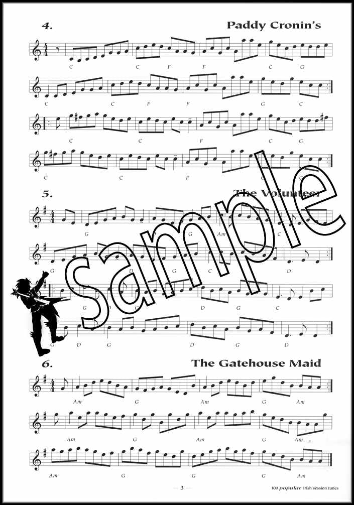 1st sample page from 100 Popular Irish Session Tunes Music Book