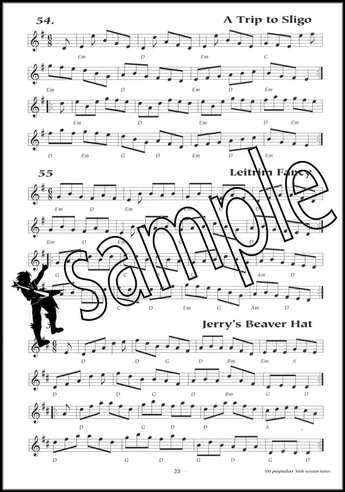 2nd sample page from 100 Popular Irish Session Tunes Music Book