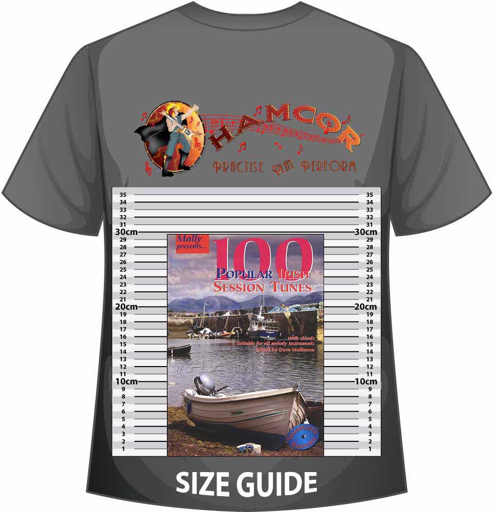 front cover of 100 Popular Irish Session Tunes Music Book on a size guide