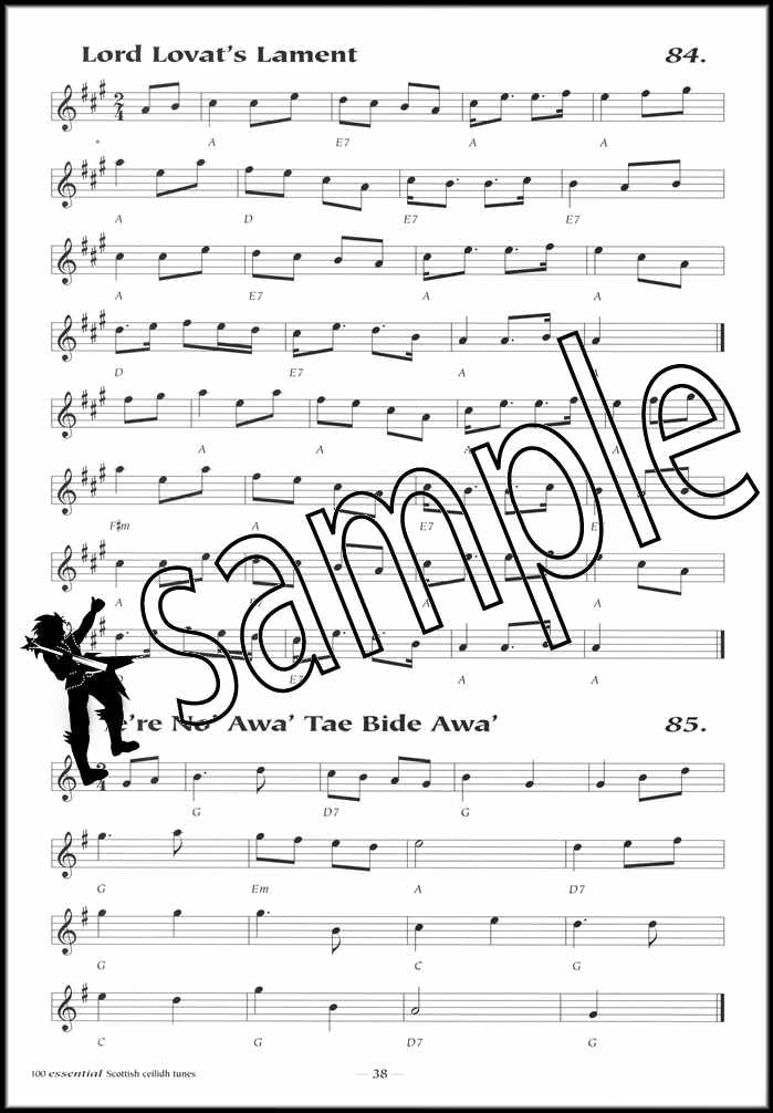 3rd sample page from 100 Essential Scottish Ceilidh Tunes Music Book