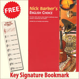 front cover of Nick Barber's English Choice together with free Treble Clef bookmark