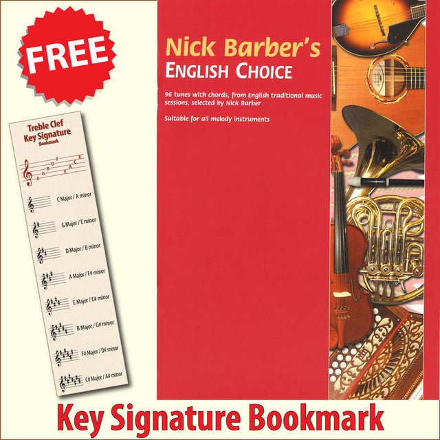 front cover of Nick Barber's English Choice together with free Treble Clef bookmark