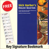 front cover of Nick Barbers English Selection together with free Treble Clef bookmark