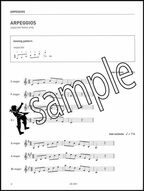 3rd sample page from ABRSM Violin Scales & Arpeggios Grade 2