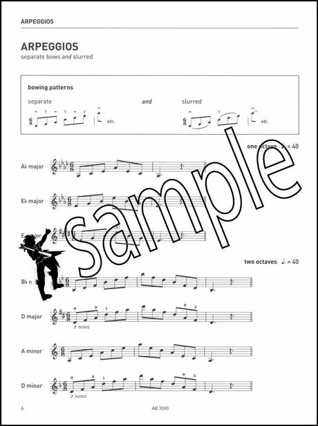 2nd sample page from ABRSM Violin Scales & Arpeggios Grade 3