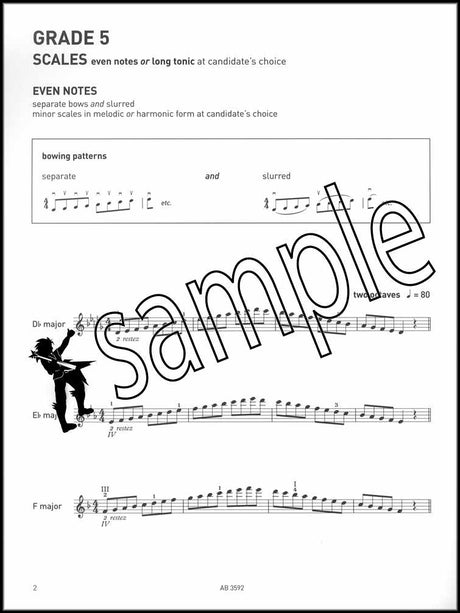 1st sample page from ABRSM Violin Scales & Arpeggios Grade 5