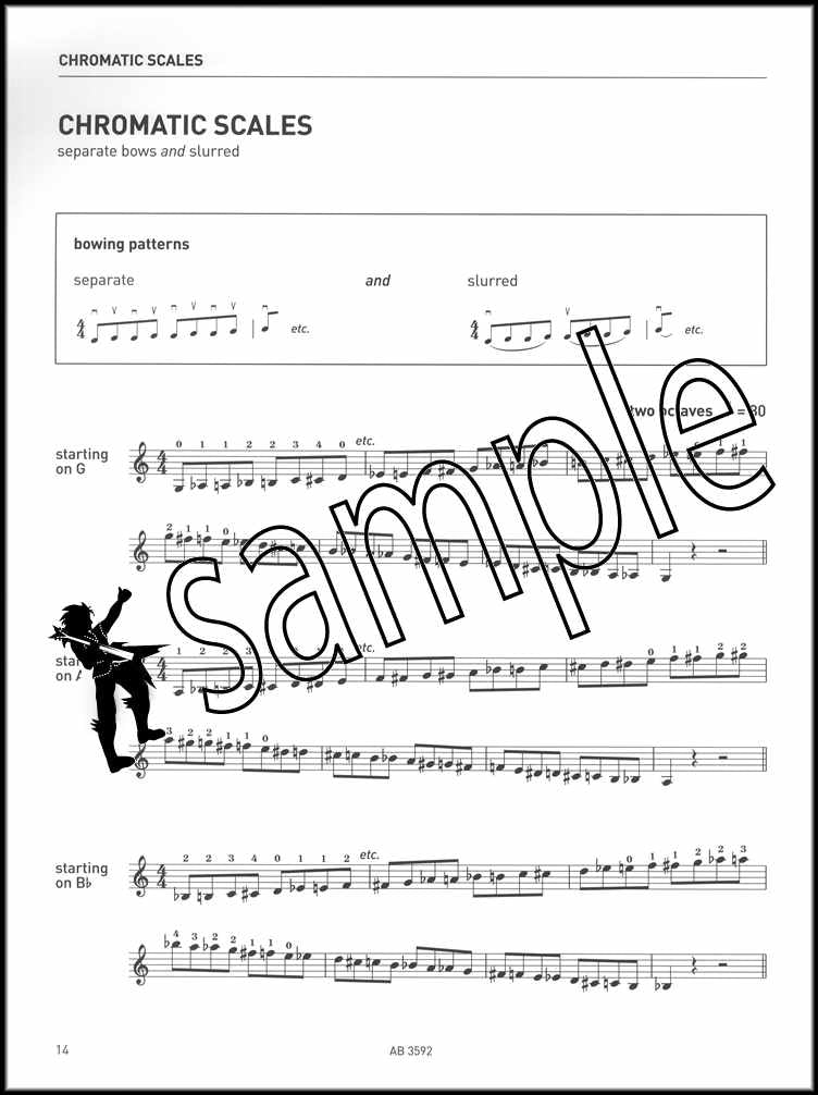 3rd sample page from ABRSM Violin Scales & Arpeggios Grade 5