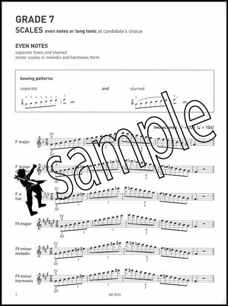 1st sample page from ABRSM Violin Scales & Arpeggios Grade 7