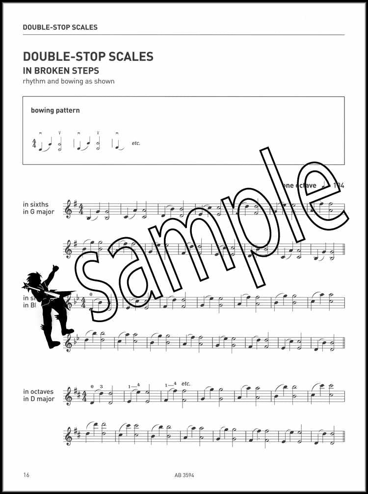 3rd sample page from ABRSM Violin Scales & Arpeggios Grade 7