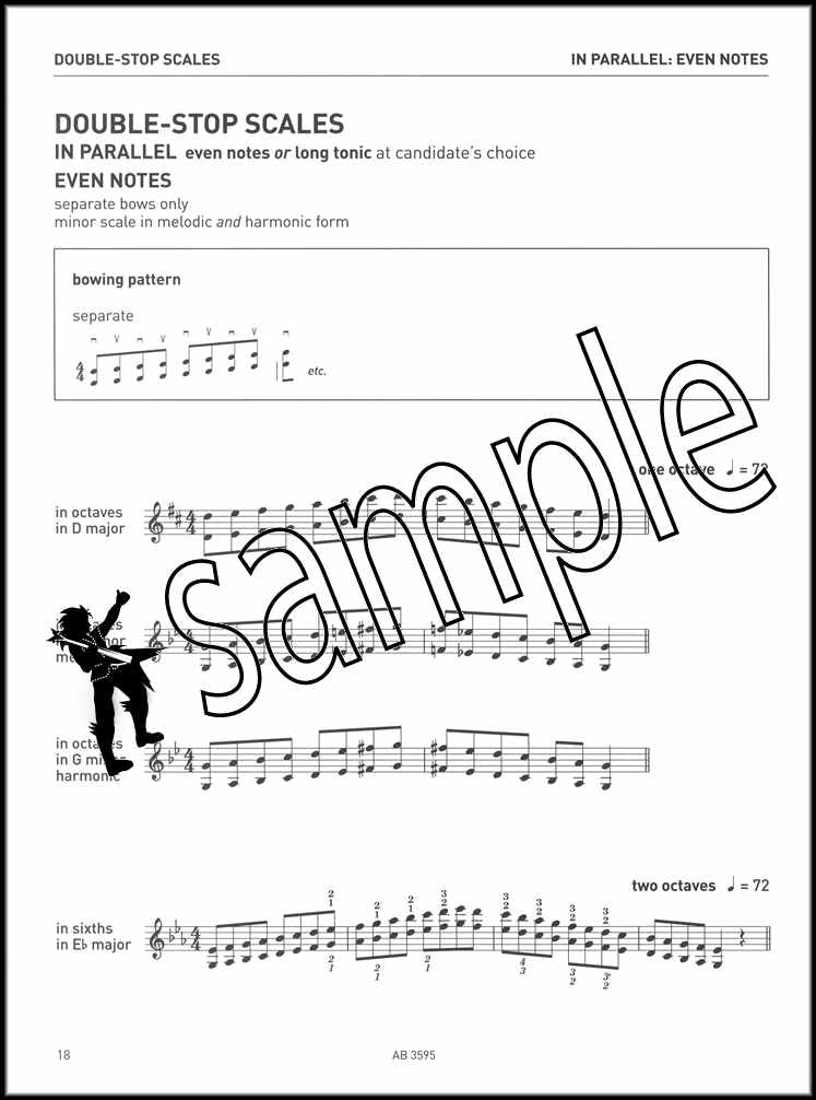 3rd sample page from ABRSM Violin Scales & Arpeggios Grade 8