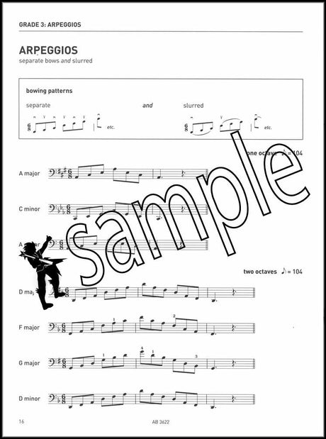 2nd sample page from ABRSM Cello Scales & Arpeggios Grades 1-5