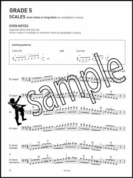 3rd sample page from ABRSM Cello Scales & Arpeggios Grades 1-5